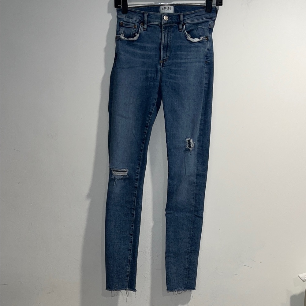 AGOLDE Distressed raw hem jeans in Sophie - Picture 8 of 10